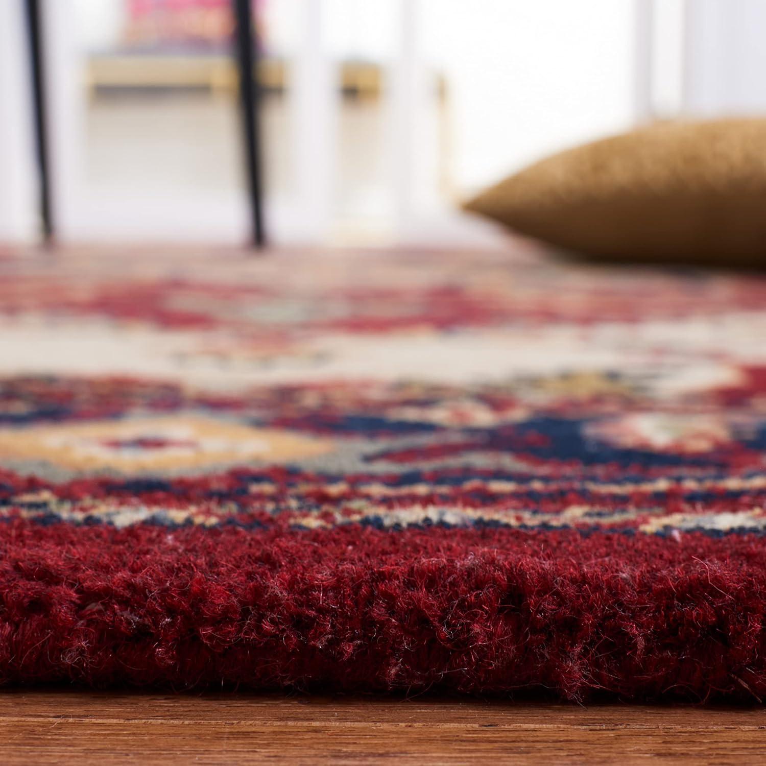 image:imageSAFAVIEH Area Rug 4x6 Heritage Collection Red Handmade Wool Traditional Oriental Medallion Design Ideal for Living Room Bedroom Dining Space HG625ARed