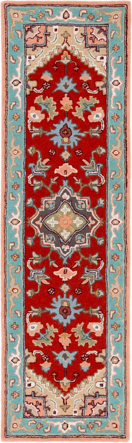 image:imageSAFAVIEH Area Rug 4x6 Heritage Collection Red Handmade Wool Traditional Oriental Medallion Design Ideal for Living Room Bedroom Dining Space HG625ARedPink