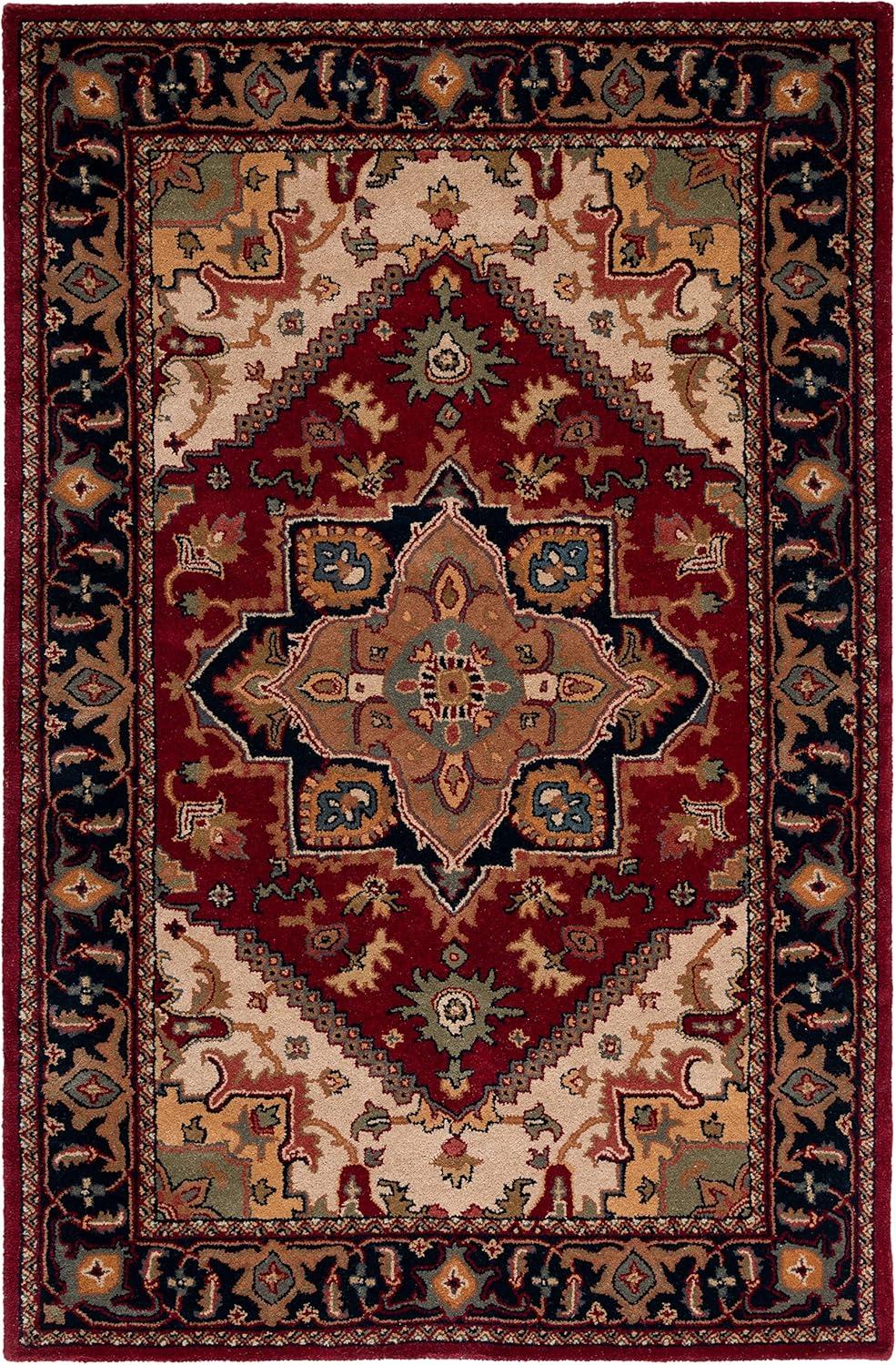 image:imageSAFAVIEH Area Rug 4x6 Heritage Collection Red Handmade Wool Traditional Oriental Medallion Design Ideal for Living Room Bedroom Dining Space HG625ARed