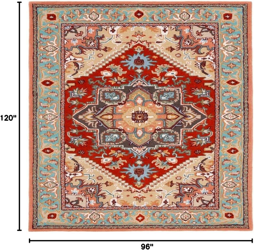 image:imageSAFAVIEH Area Rug 4x6 Heritage Collection Red Handmade Wool Traditional Oriental Medallion Design Ideal for Living Room Bedroom Dining Space HG625ARedPink