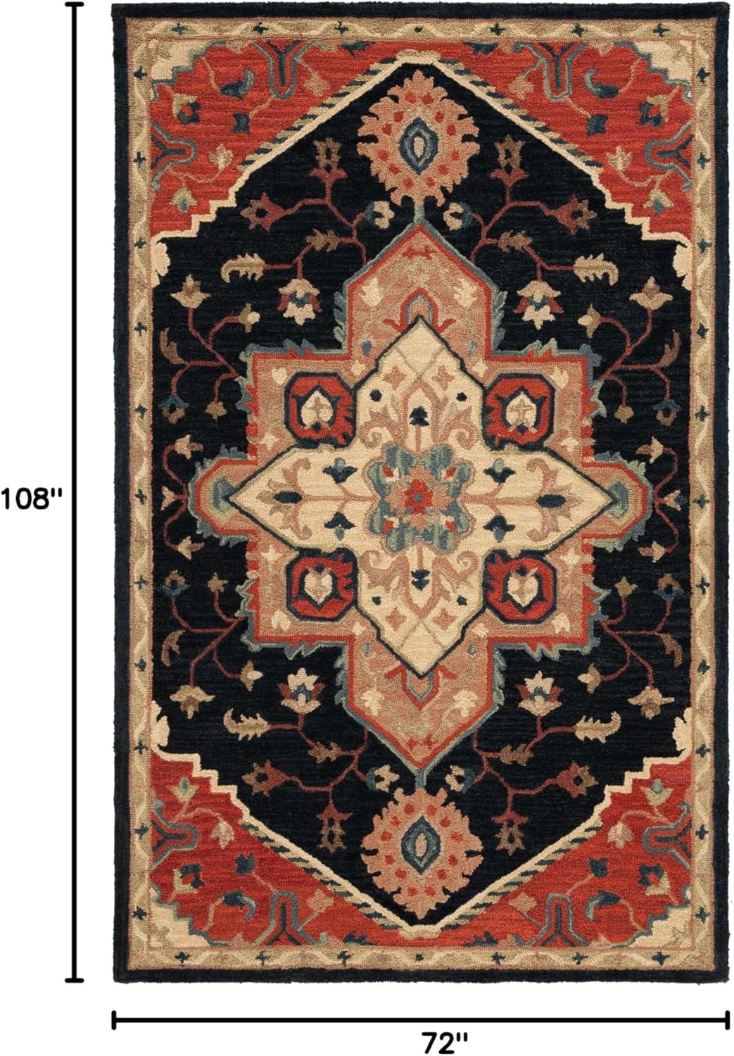 image:imageSAFAVIEH Area Rug 4x6 Heritage Collection Red Handmade Wool Traditional Oriental Medallion Design Ideal for Living Room Bedroom Dining Space HG625ARedPink