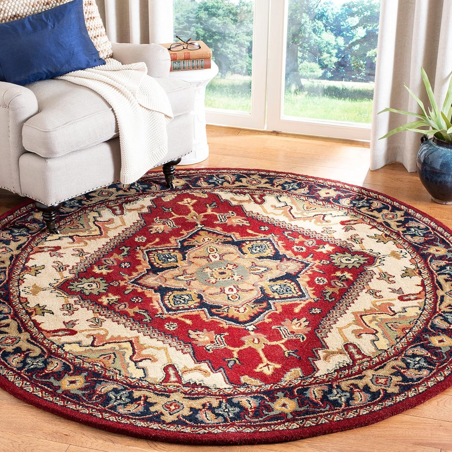 image:imageSAFAVIEH Area Rug 4x6 Heritage Collection Red Handmade Wool Traditional Oriental Medallion Design Ideal for Living Room Bedroom Dining Space HG625ARed