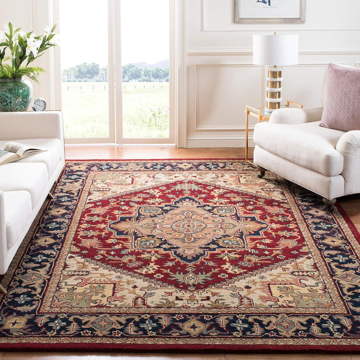 image:imageSAFAVIEH Area Rug 4x6 Heritage Collection Red Handmade Wool Traditional Oriental Medallion Design Ideal for Living Room Bedroom Dining Space HG625ARed