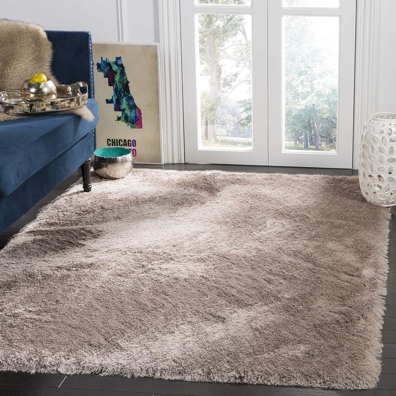 image:imageSAFAVIEH Area Rug 4x6 Paris Shag Collection Sage Handmade Soft Flowing Pile Ideal for Ideal for Hallway Foyer Entryway Bedroom SG5111003Beige