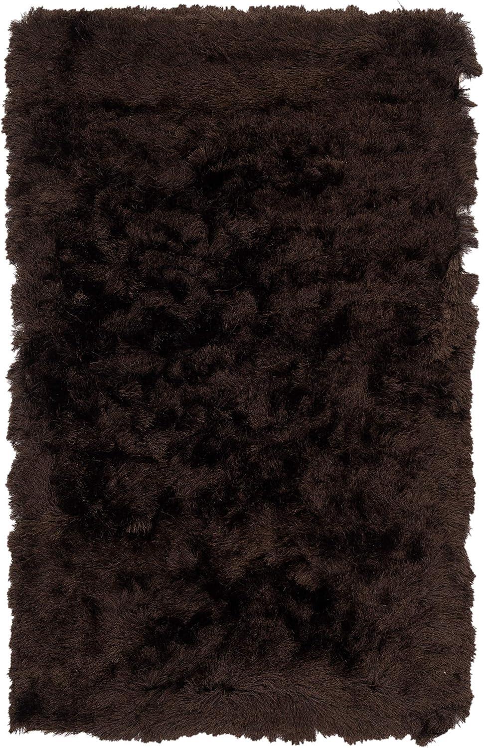 image:imageSAFAVIEH Area Rug 4x6 Paris Shag Collection Sage Handmade Soft Flowing Pile Ideal for Ideal for Hallway Foyer Entryway Bedroom SG5111003Chocolate