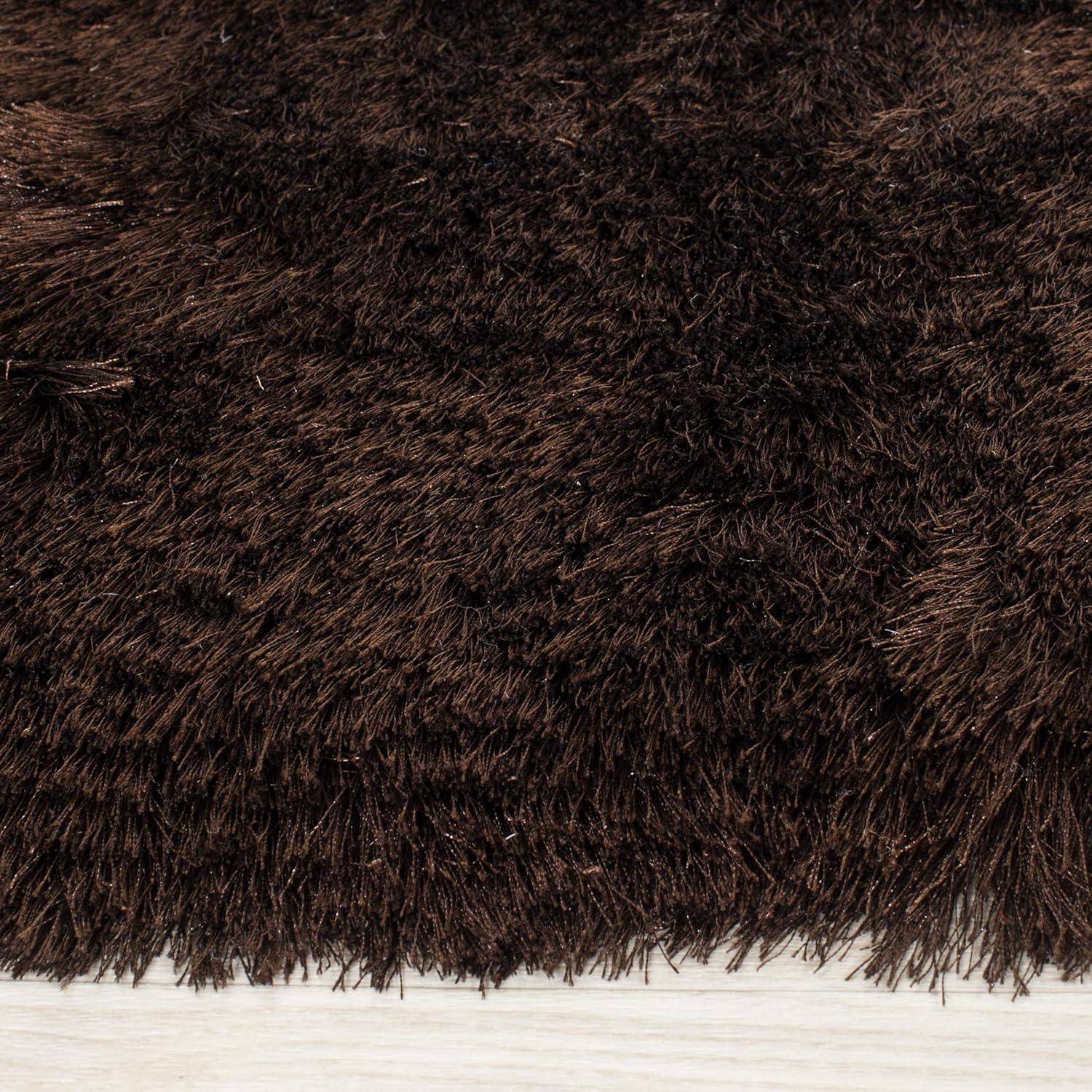 image:imageSAFAVIEH Area Rug 4x6 Paris Shag Collection Sage Handmade Soft Flowing Pile Ideal for Ideal for Hallway Foyer Entryway Bedroom SG5111003Chocolate