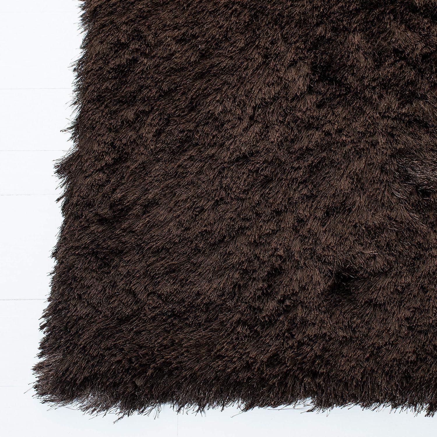 image:imageSAFAVIEH Area Rug 4x6 Paris Shag Collection Sage Handmade Soft Flowing Pile Ideal for Ideal for Hallway Foyer Entryway Bedroom SG5111003Chocolate