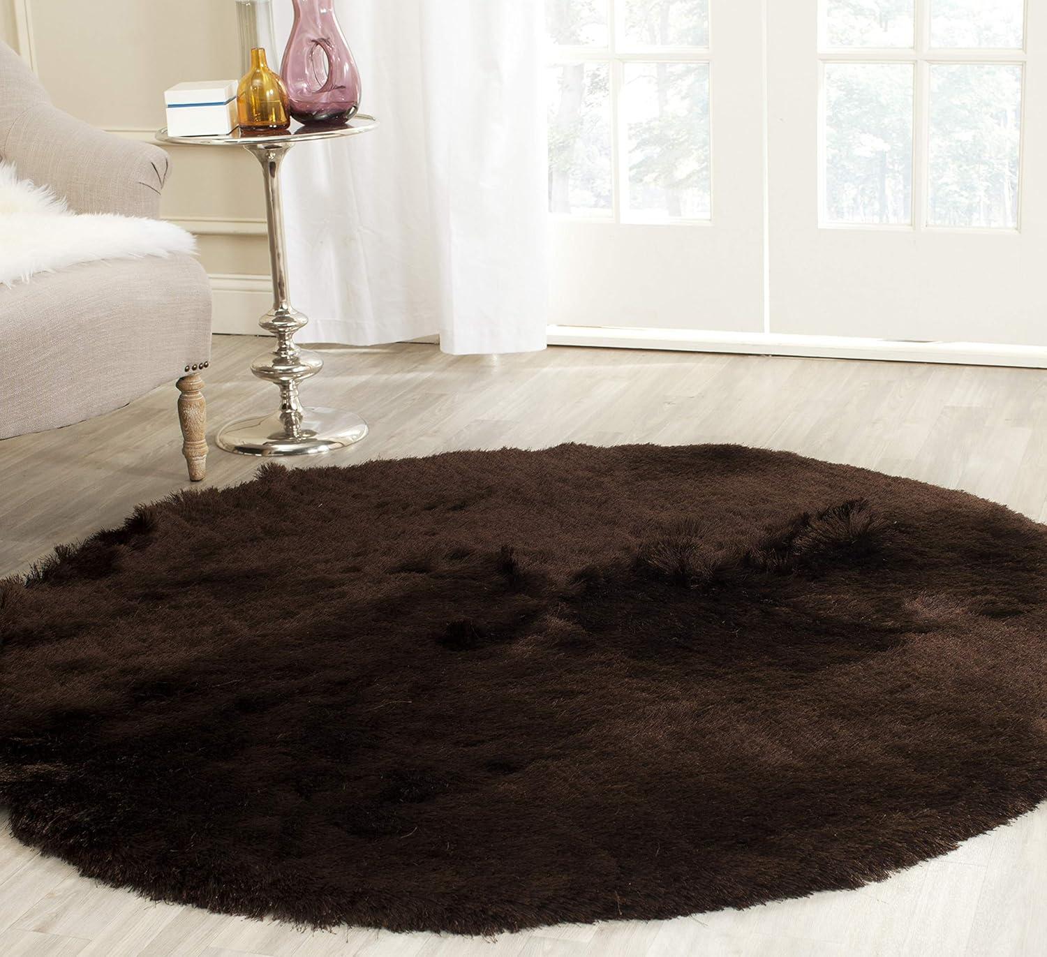 image:imageSAFAVIEH Area Rug 4x6 Paris Shag Collection Sage Handmade Soft Flowing Pile Ideal for Ideal for Hallway Foyer Entryway Bedroom SG5111003Chocolate