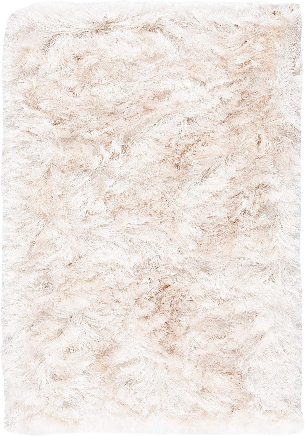 image:imageSAFAVIEH Area Rug 4x6 Paris Shag Collection Sage Handmade Soft Flowing Pile Ideal for Ideal for Hallway Foyer Entryway Bedroom SG5111003Ivory