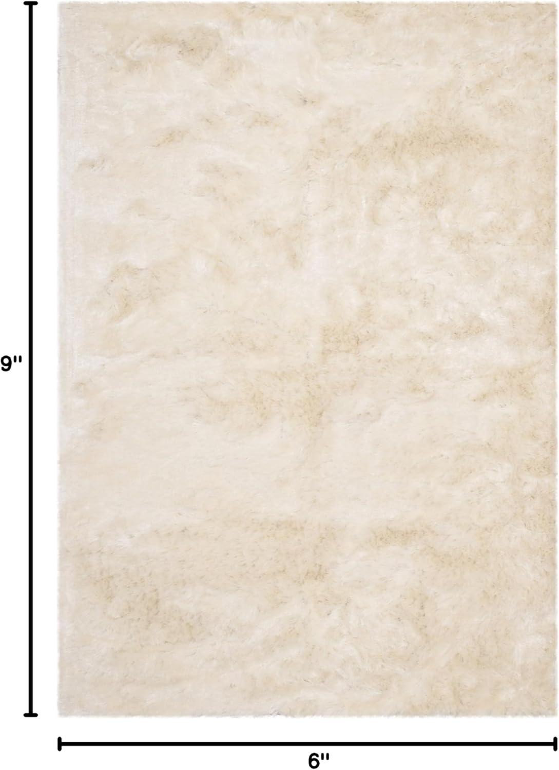image:imageSAFAVIEH Area Rug 4x6 Paris Shag Collection Sage Handmade Soft Flowing Pile Ideal for Ideal for Hallway Foyer Entryway Bedroom SG5111003Ivory