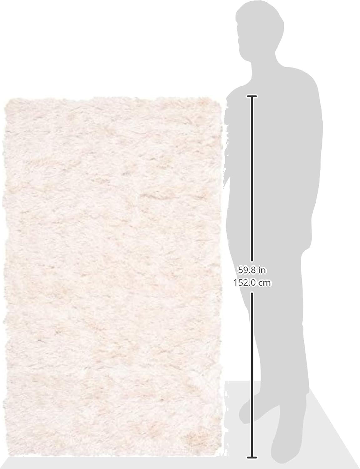 image:imageSAFAVIEH Area Rug 4x6 Paris Shag Collection Sage Handmade Soft Flowing Pile Ideal for Ideal for Hallway Foyer Entryway Bedroom SG5111003Ivory
