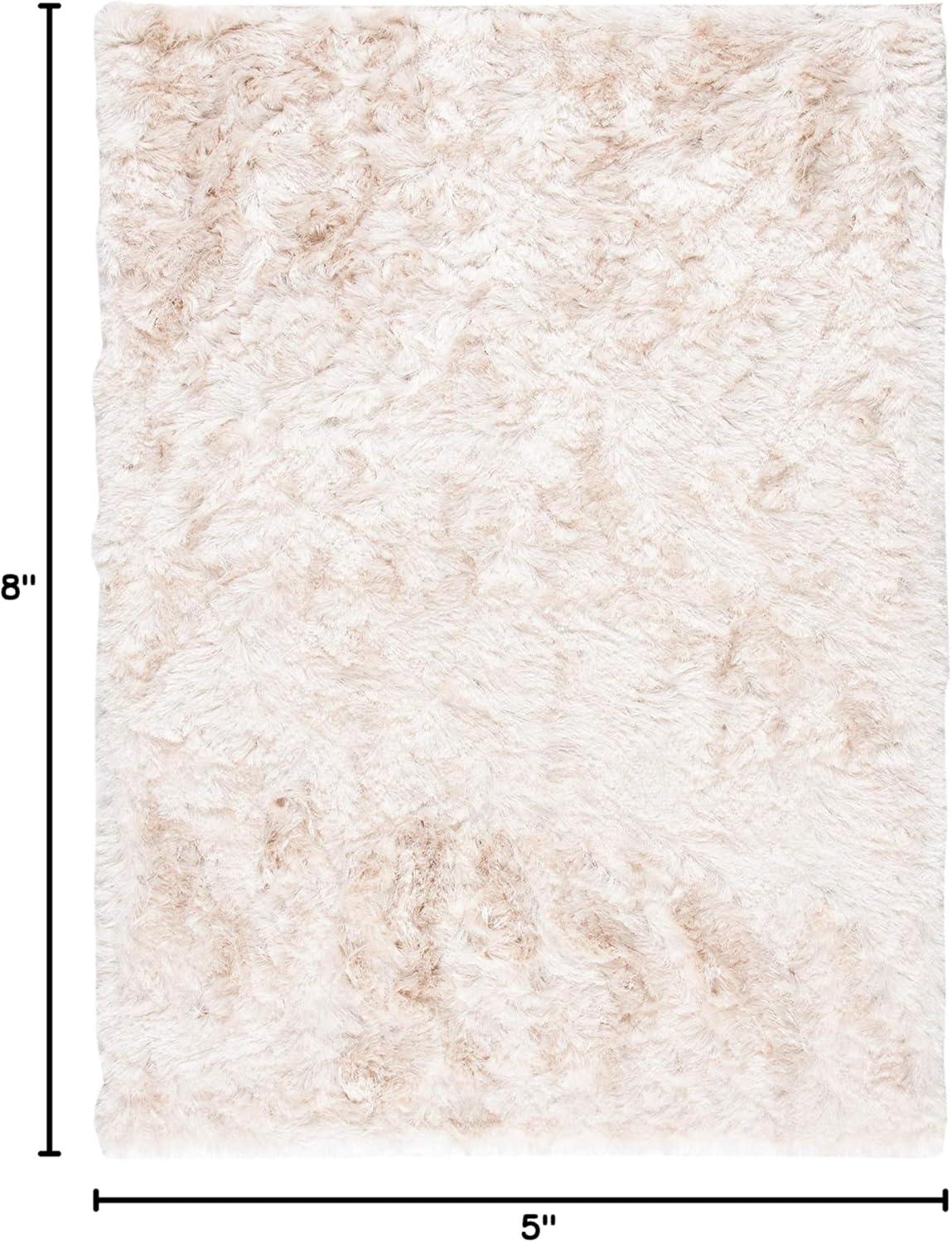 image:imageSAFAVIEH Area Rug 4x6 Paris Shag Collection Sage Handmade Soft Flowing Pile Ideal for Ideal for Hallway Foyer Entryway Bedroom SG5111003Ivory