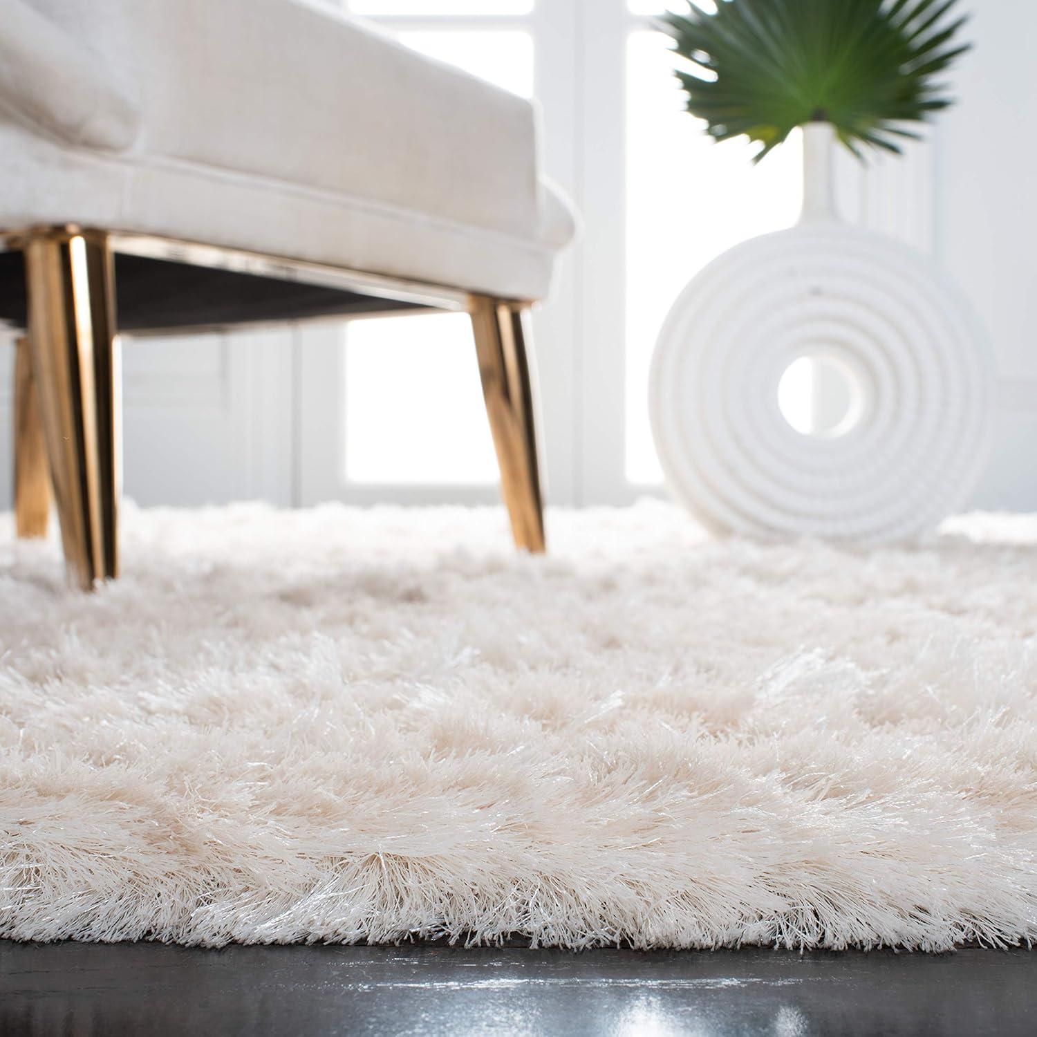 image:imageSAFAVIEH Area Rug 4x6 Paris Shag Collection Sage Handmade Soft Flowing Pile Ideal for Ideal for Hallway Foyer Entryway Bedroom SG5111003Ivory