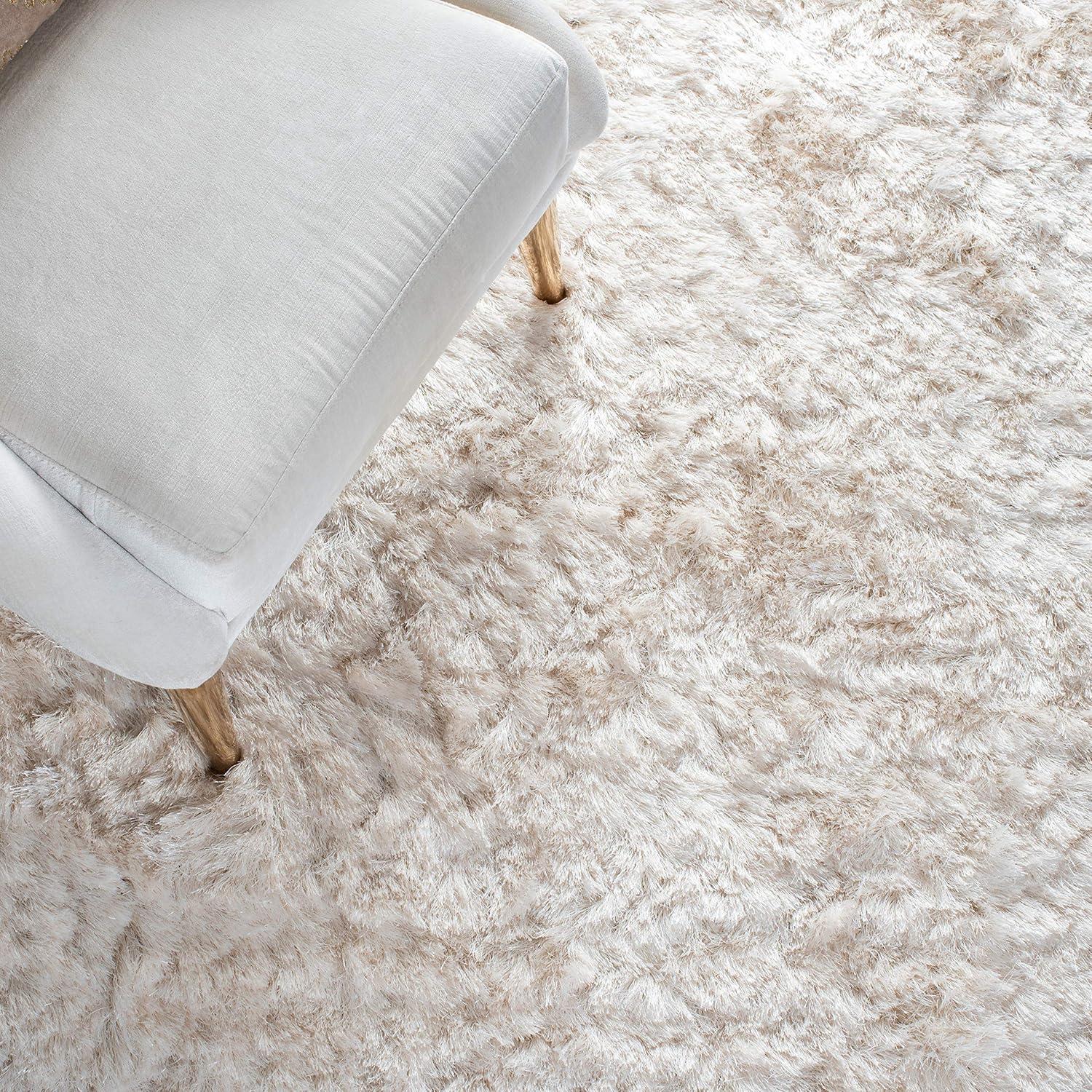 image:imageSAFAVIEH Area Rug 4x6 Paris Shag Collection Sage Handmade Soft Flowing Pile Ideal for Ideal for Hallway Foyer Entryway Bedroom SG5111003Ivory
