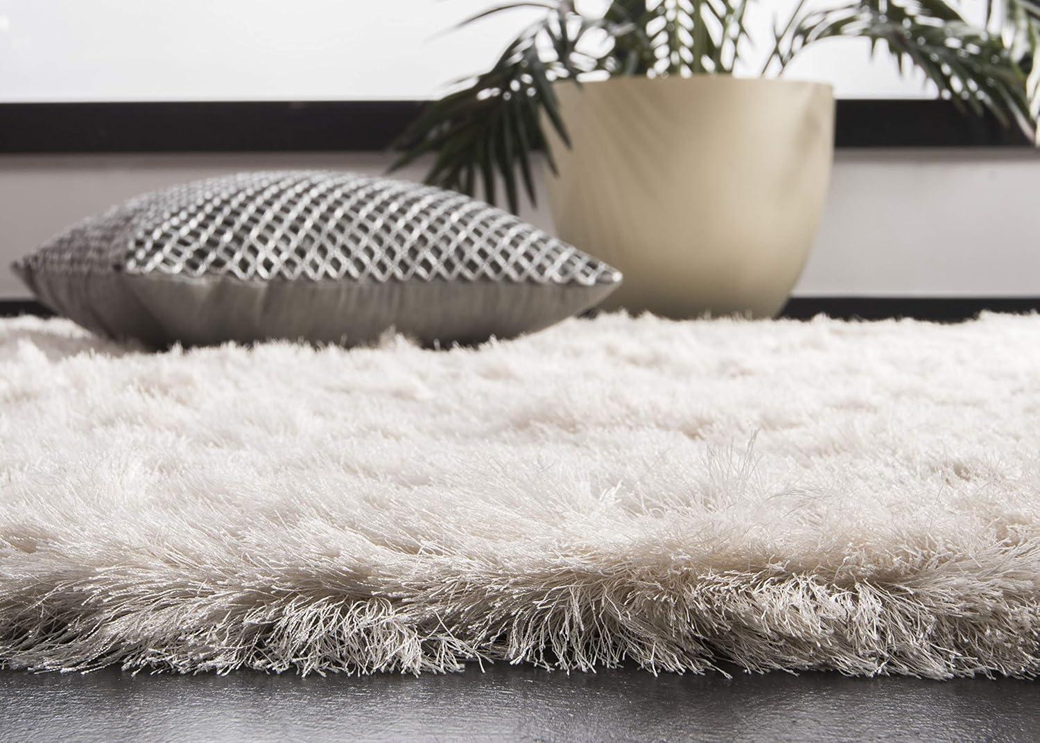image:imageSAFAVIEH Area Rug 4x6 Paris Shag Collection Sage Handmade Soft Flowing Pile Ideal for Ideal for Hallway Foyer Entryway Bedroom SG5111003Ivory