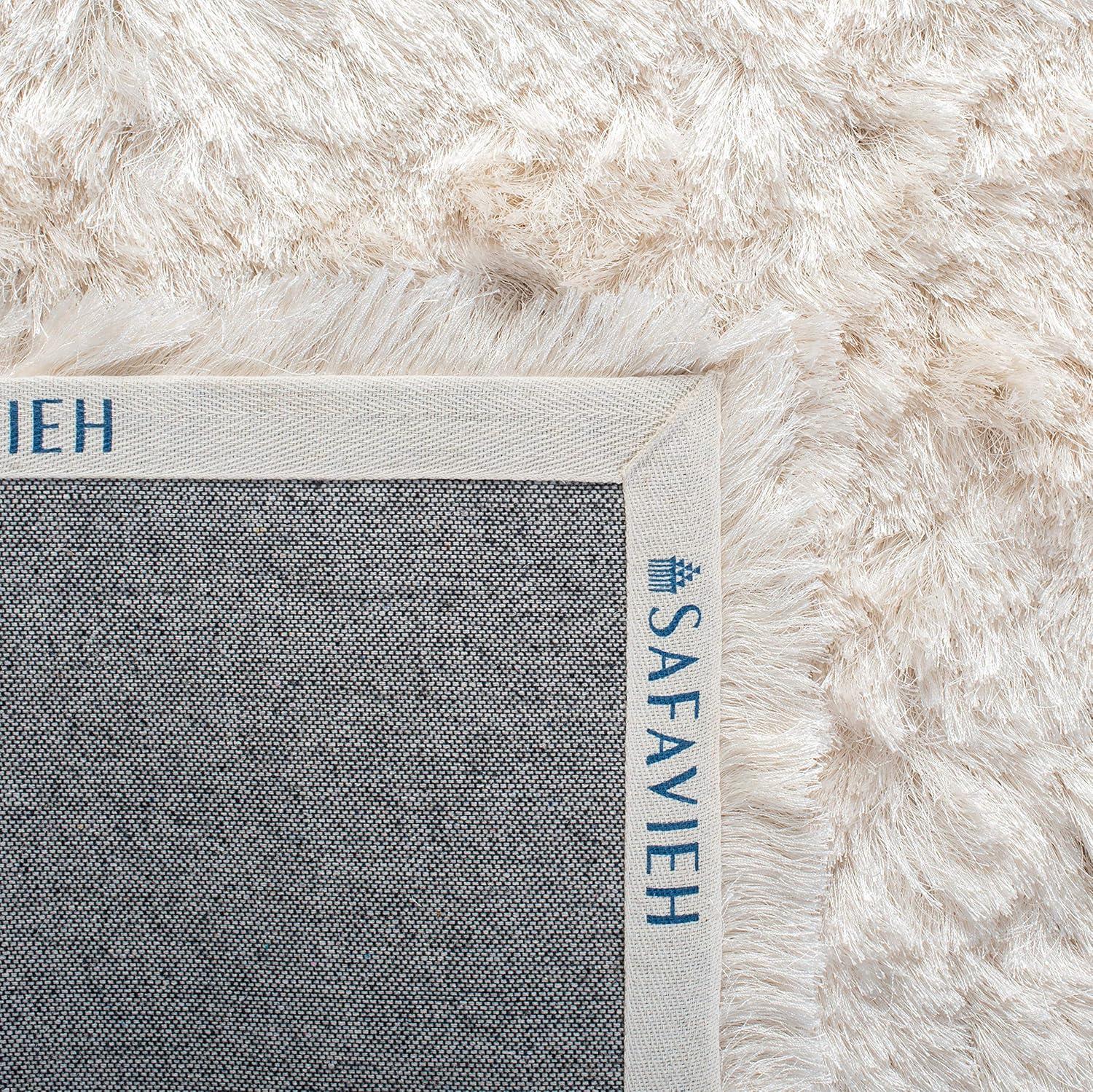 image:imageSAFAVIEH Area Rug 4x6 Paris Shag Collection Sage Handmade Soft Flowing Pile Ideal for Ideal for Hallway Foyer Entryway Bedroom SG5111003Ivory