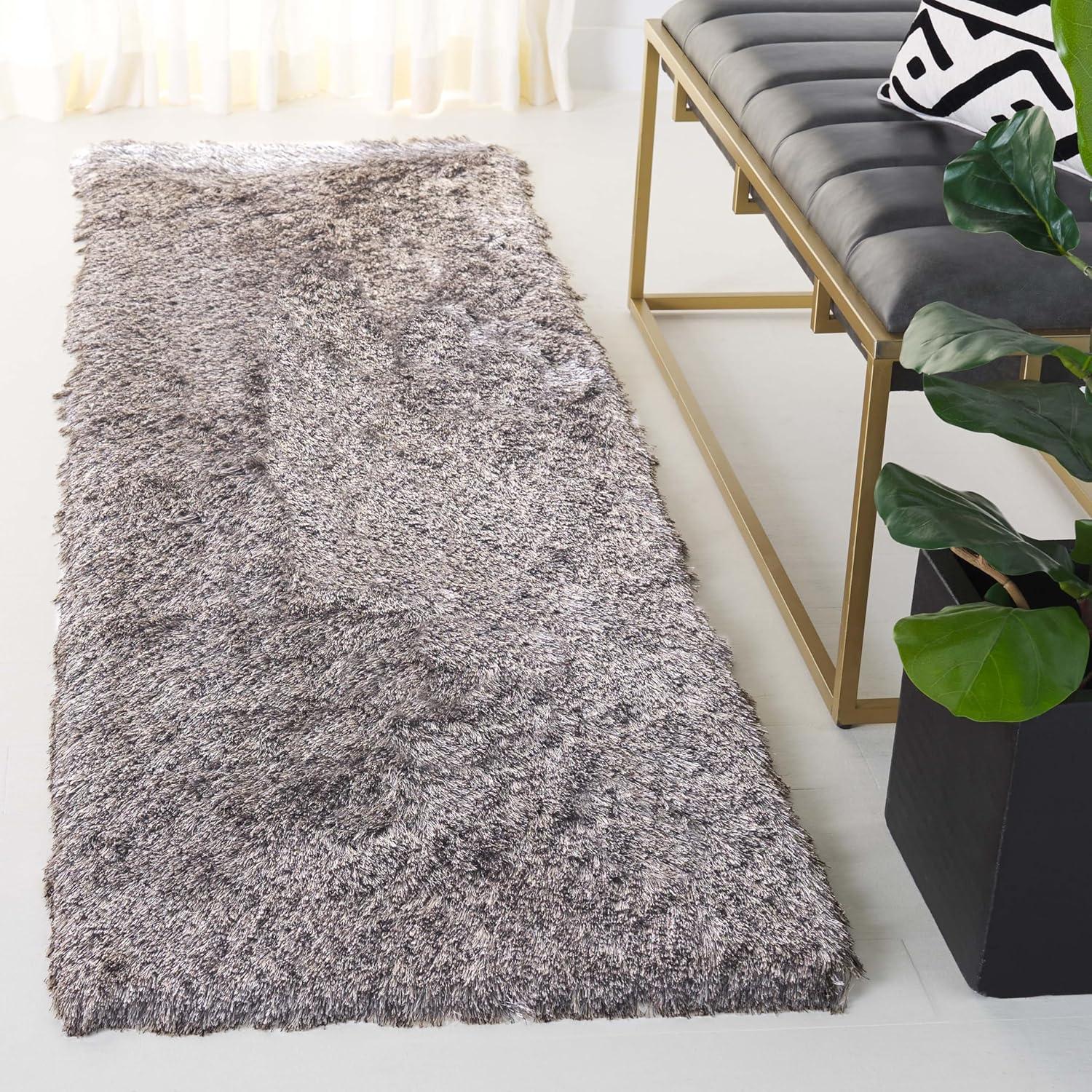 image:imageSAFAVIEH Area Rug 4x6 Paris Shag Collection Sage Handmade Soft Flowing Pile Ideal for Ideal for Hallway Foyer Entryway Bedroom SG5111003Sable