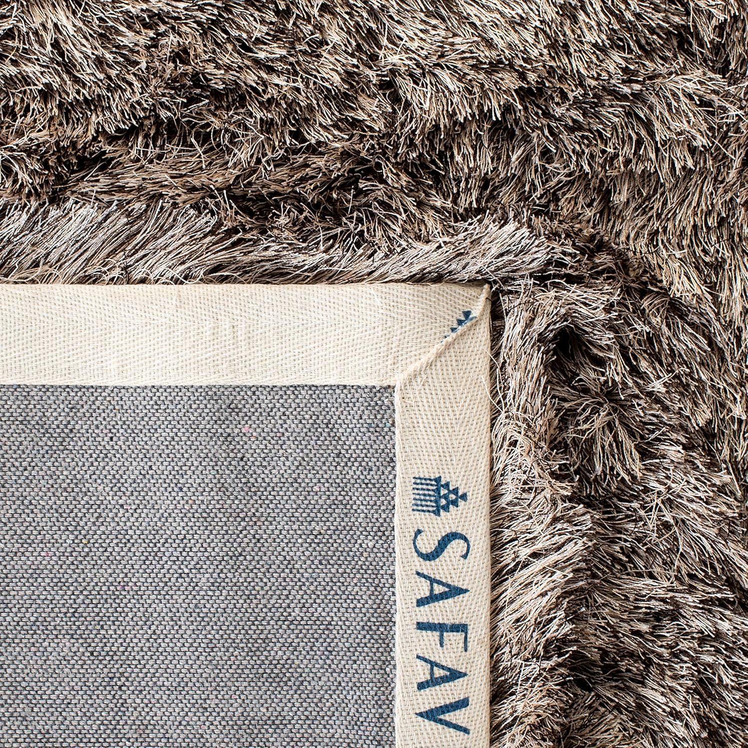 image:imageSAFAVIEH Area Rug 4x6 Paris Shag Collection Sage Handmade Soft Flowing Pile Ideal for Ideal for Hallway Foyer Entryway Bedroom SG5111003Sable