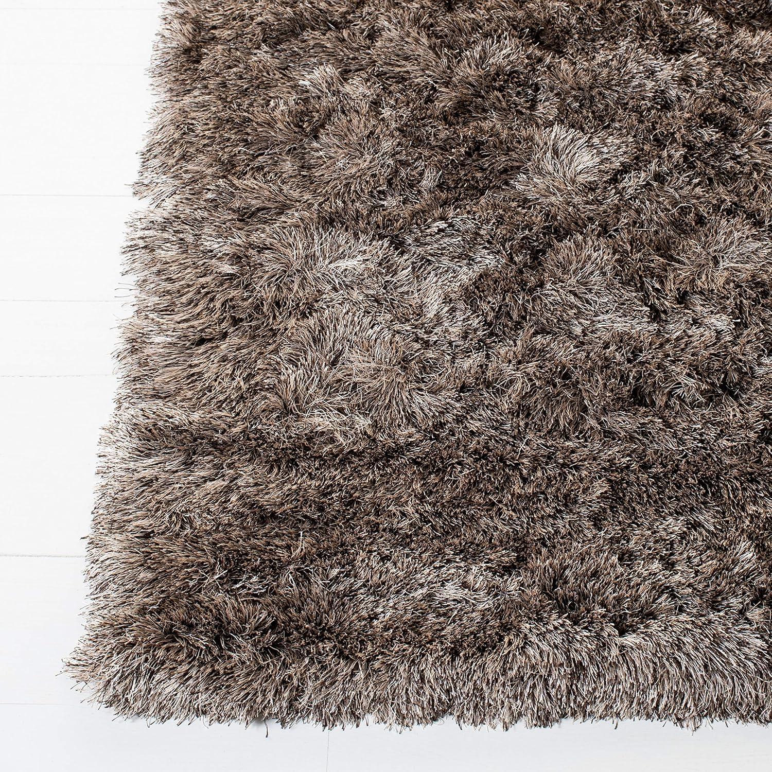 image:imageSAFAVIEH Area Rug 4x6 Paris Shag Collection Sage Handmade Soft Flowing Pile Ideal for Ideal for Hallway Foyer Entryway Bedroom SG5111003Sable