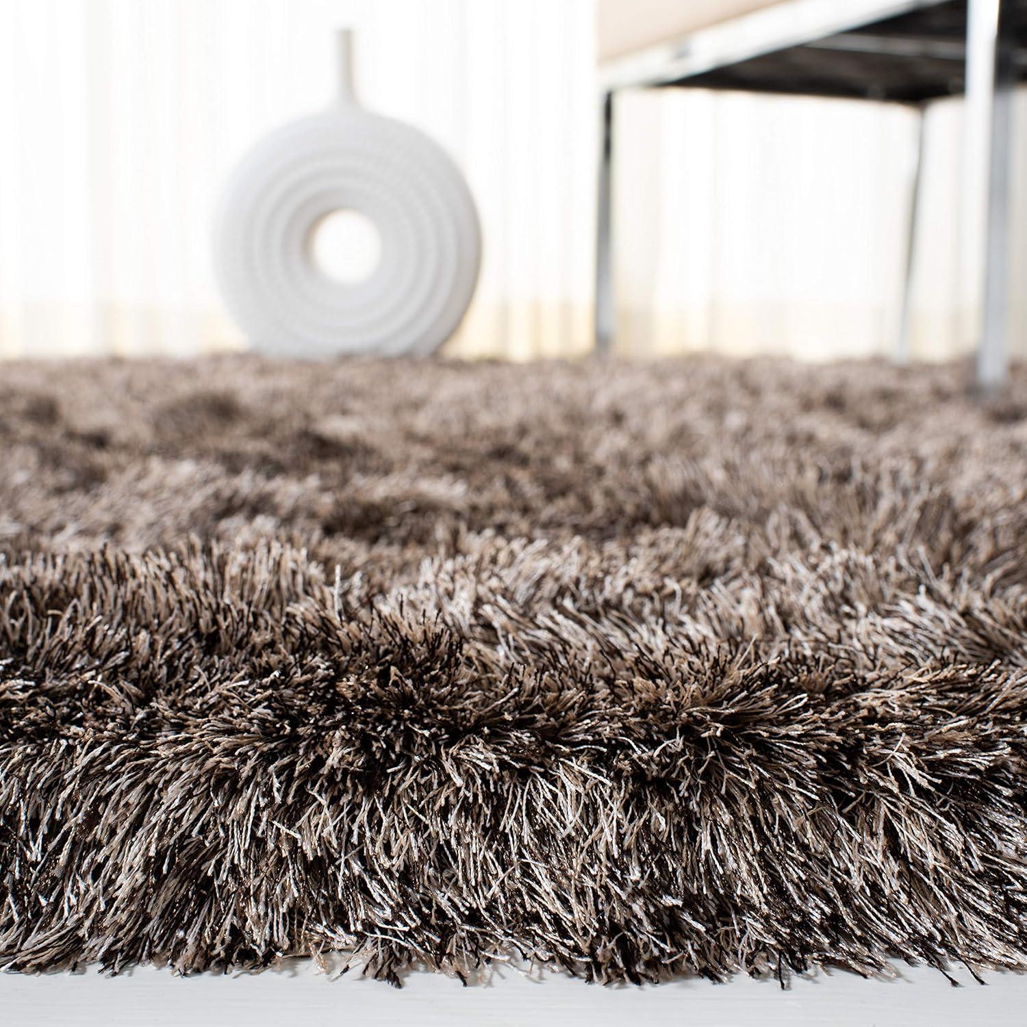 image:imageSAFAVIEH Area Rug 4x6 Paris Shag Collection Sage Handmade Soft Flowing Pile Ideal for Ideal for Hallway Foyer Entryway Bedroom SG5111003Sable