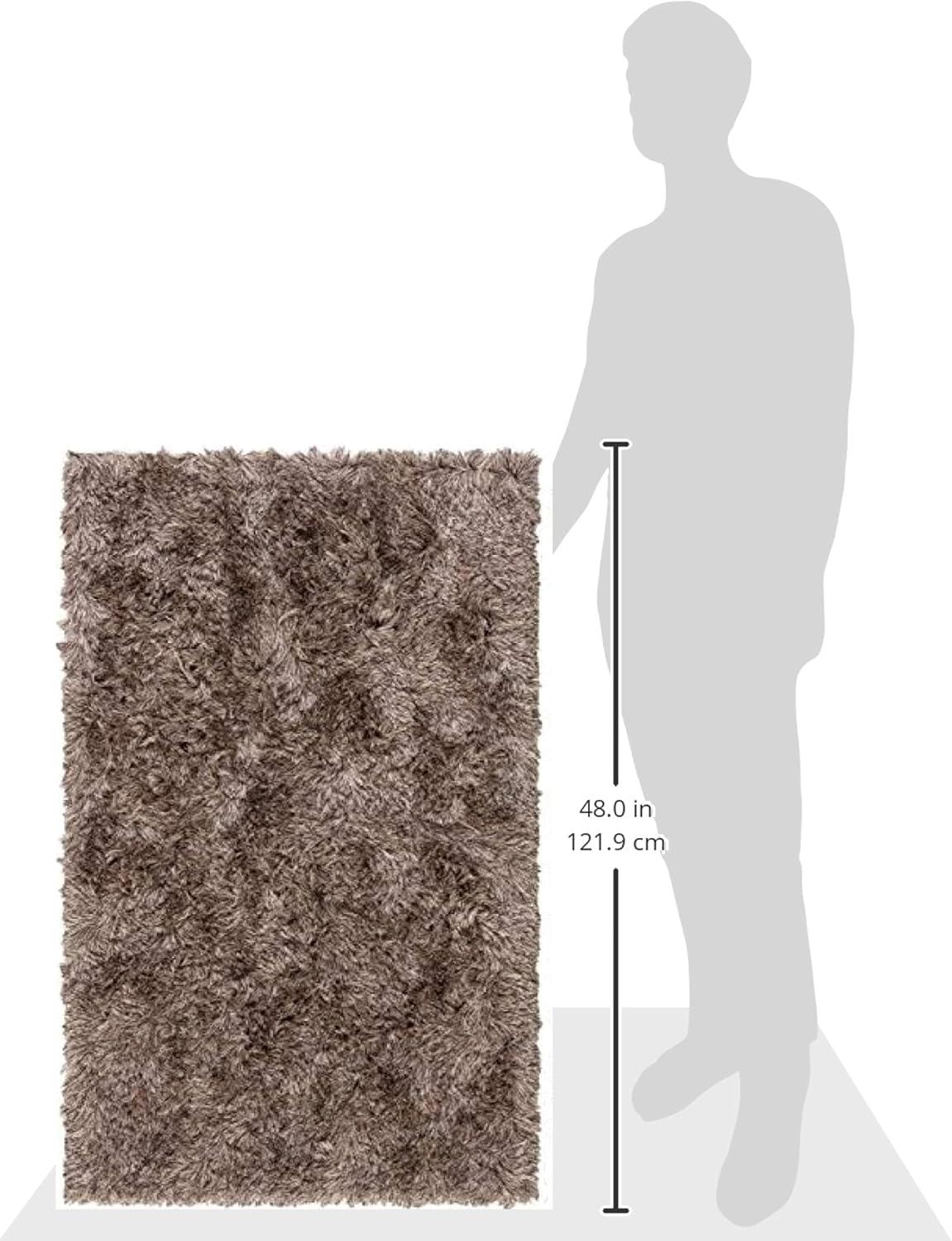 image:imageSAFAVIEH Area Rug 4x6 Paris Shag Collection Sage Handmade Soft Flowing Pile Ideal for Ideal for Hallway Foyer Entryway Bedroom SG5111003Sable