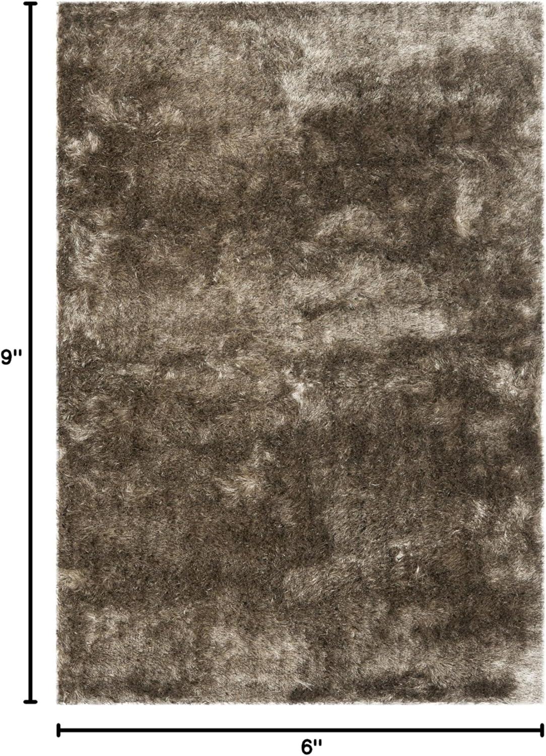 image:imageSAFAVIEH Area Rug 4x6 Paris Shag Collection Sage Handmade Soft Flowing Pile Ideal for Ideal for Hallway Foyer Entryway Bedroom SG5111003Sable