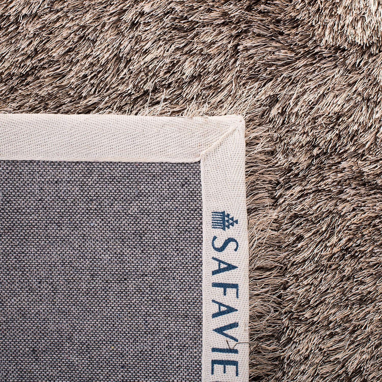 image:imageSAFAVIEH Area Rug 4x6 Paris Shag Collection Sage Handmade Soft Flowing Pile Ideal for Ideal for Hallway Foyer Entryway Bedroom SG5111003Sable