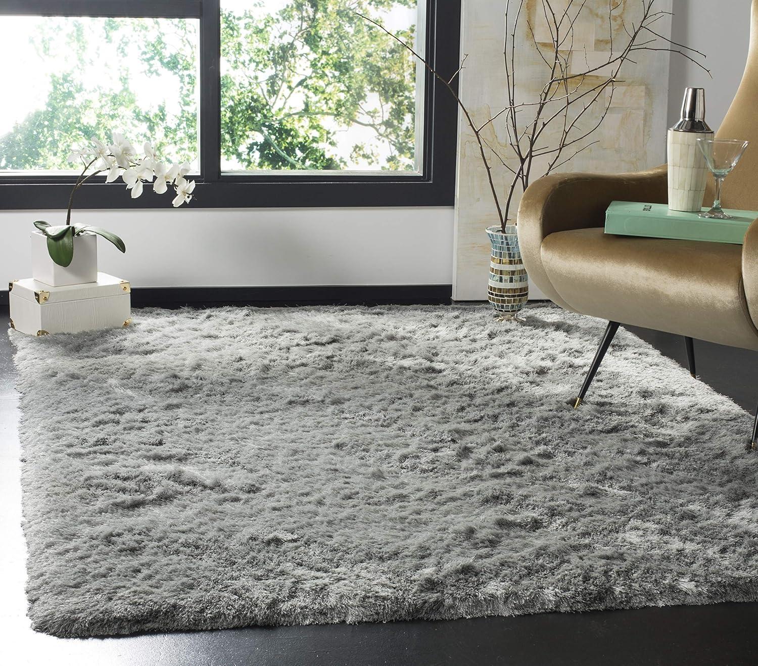 image:imageSAFAVIEH Area Rug 4x6 Paris Shag Collection Sage Handmade Soft Flowing Pile Ideal for Ideal for Hallway Foyer Entryway Bedroom SG5111003Sage