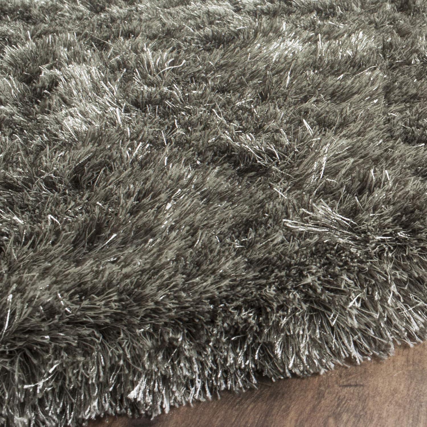 image:imageSAFAVIEH Area Rug 4x6 Paris Shag Collection Sage Handmade Soft Flowing Pile Ideal for Ideal for Hallway Foyer Entryway Bedroom SG5111003Silver