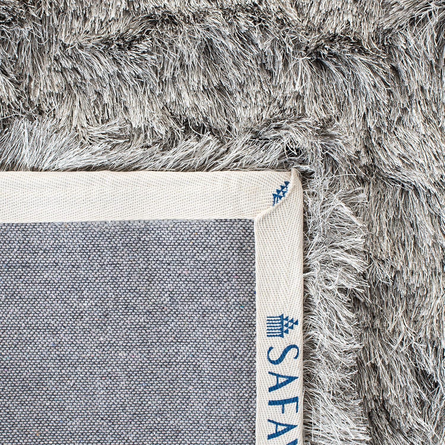 image:imageSAFAVIEH Area Rug 4x6 Paris Shag Collection Sage Handmade Soft Flowing Pile Ideal for Ideal for Hallway Foyer Entryway Bedroom SG5111003Silver