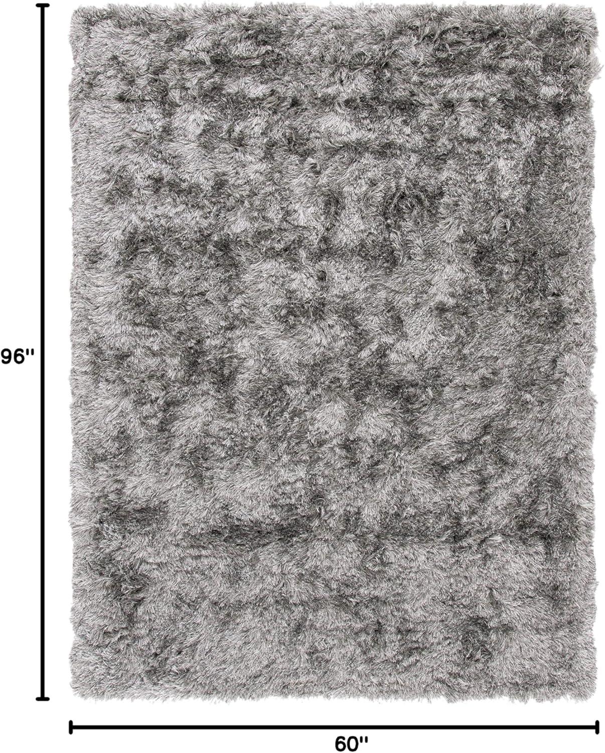 image:imageSAFAVIEH Area Rug 4x6 Paris Shag Collection Sage Handmade Soft Flowing Pile Ideal for Ideal for Hallway Foyer Entryway Bedroom SG5111003Silver