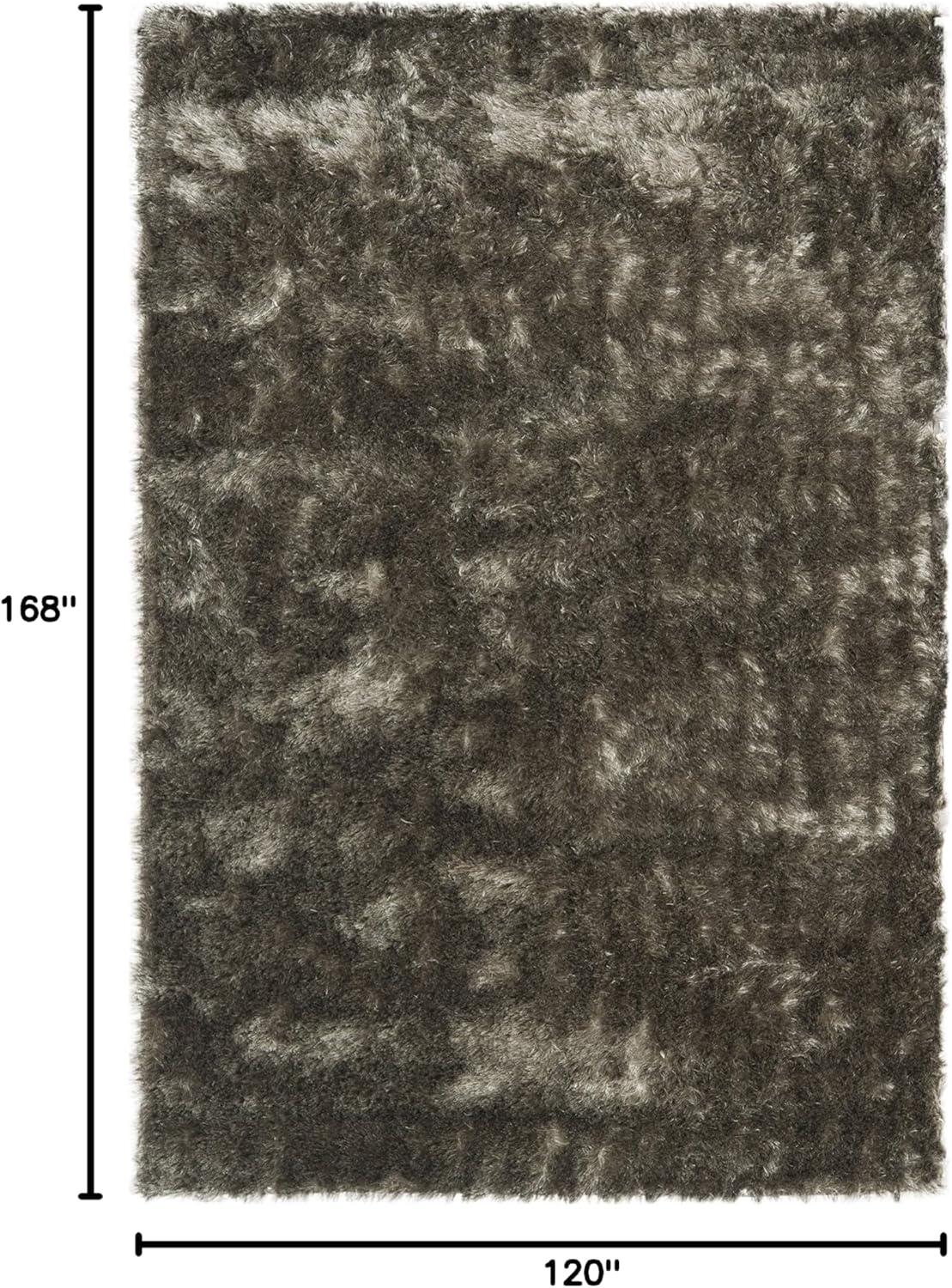 image:imageSAFAVIEH Area Rug 4x6 Paris Shag Collection Sage Handmade Soft Flowing Pile Ideal for Ideal for Hallway Foyer Entryway Bedroom SG5111003Silver