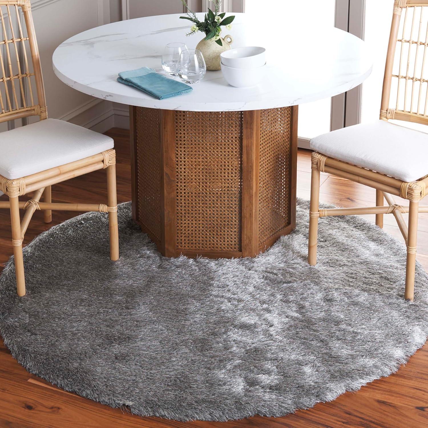 image:imageSAFAVIEH Area Rug 4x6 Paris Shag Collection Sage Handmade Soft Flowing Pile Ideal for Ideal for Hallway Foyer Entryway Bedroom SG5111003Silver