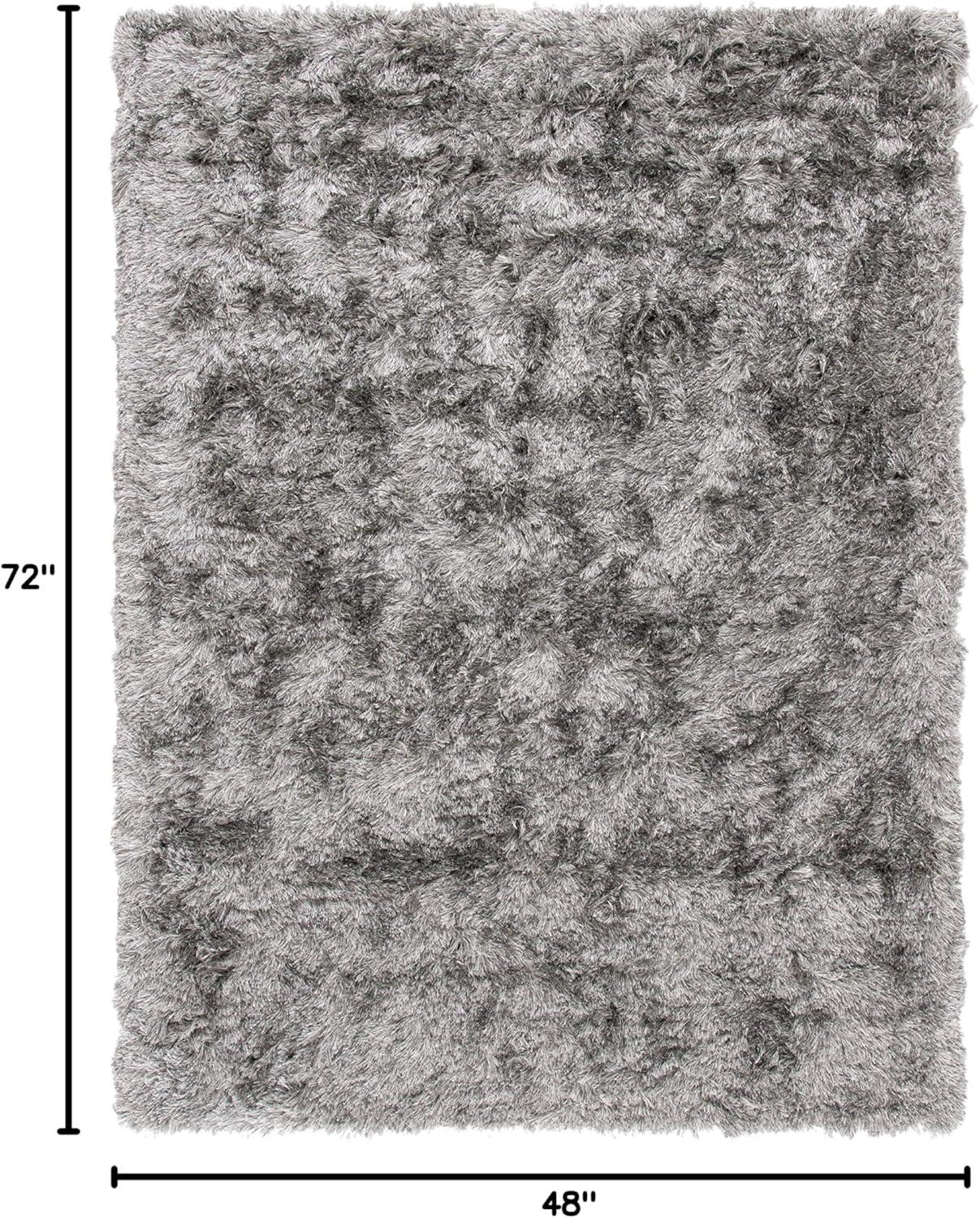 image:imageSAFAVIEH Area Rug 4x6 Paris Shag Collection Sage Handmade Soft Flowing Pile Ideal for Ideal for Hallway Foyer Entryway Bedroom SG5111003Silver