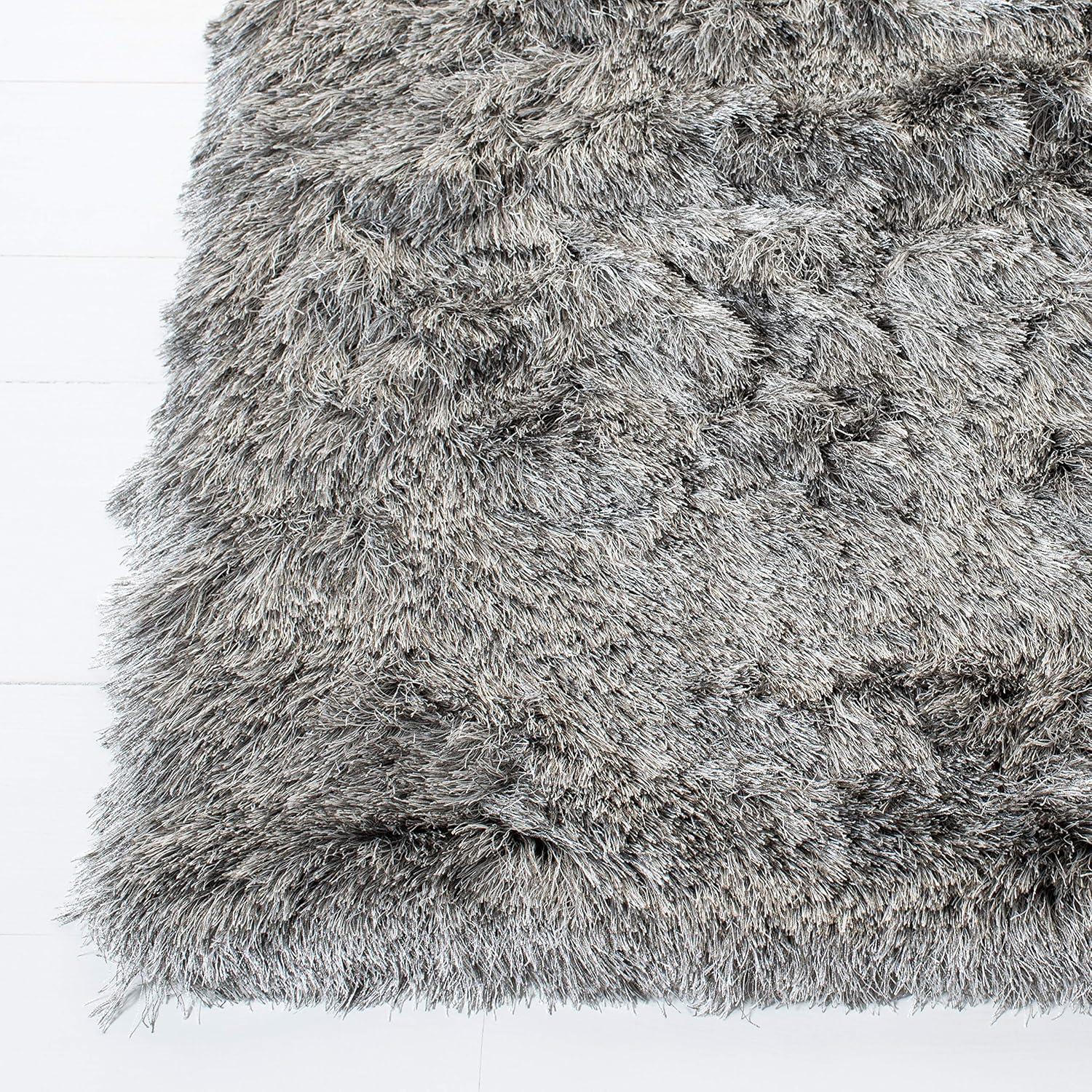 image:imageSAFAVIEH Area Rug 4x6 Paris Shag Collection Sage Handmade Soft Flowing Pile Ideal for Ideal for Hallway Foyer Entryway Bedroom SG5111003Silver