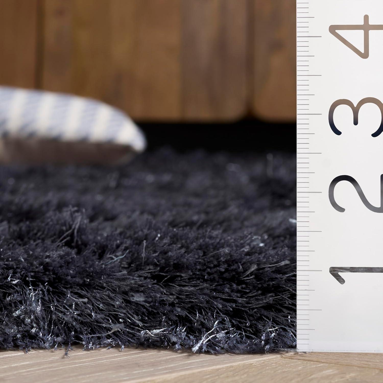 image:imageSAFAVIEH Area Rug 4x6 Paris Shag Collection Sage Handmade Soft Flowing Pile Ideal for Ideal for Hallway Foyer Entryway Bedroom SG5111003Slate