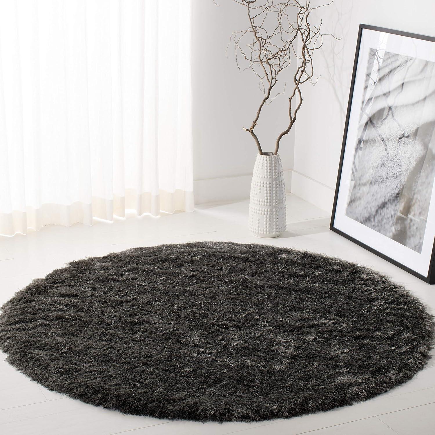 image:imageSAFAVIEH Area Rug 4x6 Paris Shag Collection Sage Handmade Soft Flowing Pile Ideal for Ideal for Hallway Foyer Entryway Bedroom SG5111003Titanium
