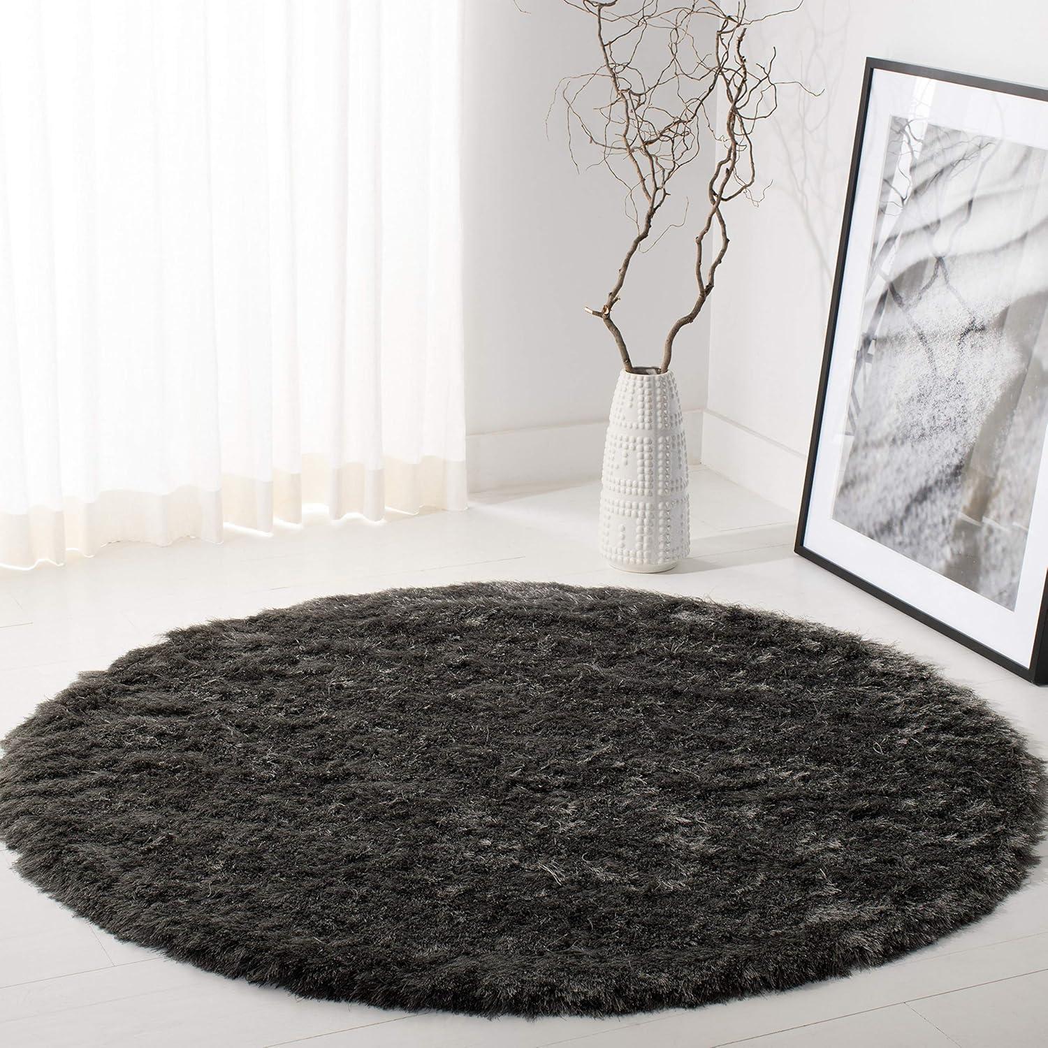 image:imageSAFAVIEH Area Rug 4x6 Paris Shag Collection Sage Handmade Soft Flowing Pile Ideal for Ideal for Hallway Foyer Entryway Bedroom SG5111003Titanium