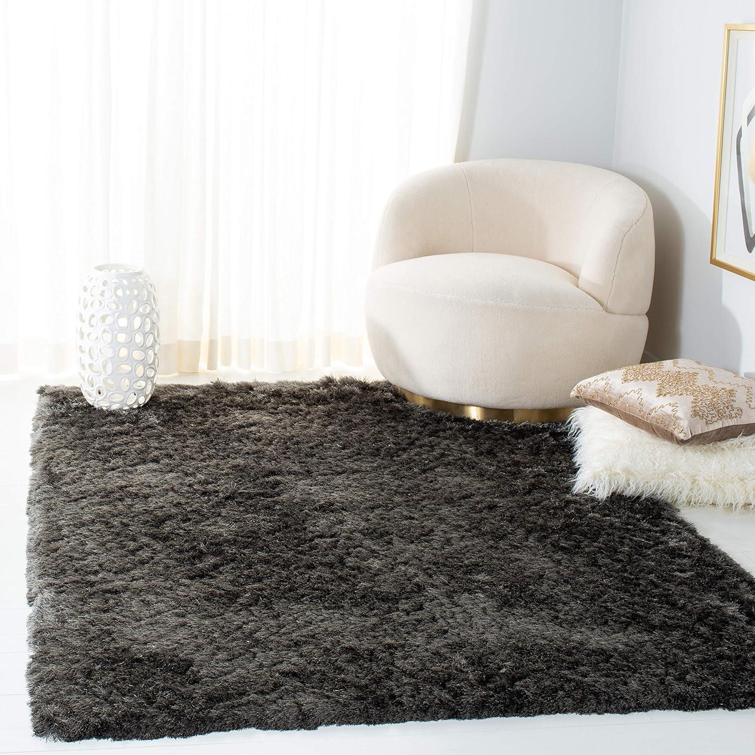 image:imageSAFAVIEH Area Rug 4x6 Paris Shag Collection Sage Handmade Soft Flowing Pile Ideal for Ideal for Hallway Foyer Entryway Bedroom SG5111003Titanium