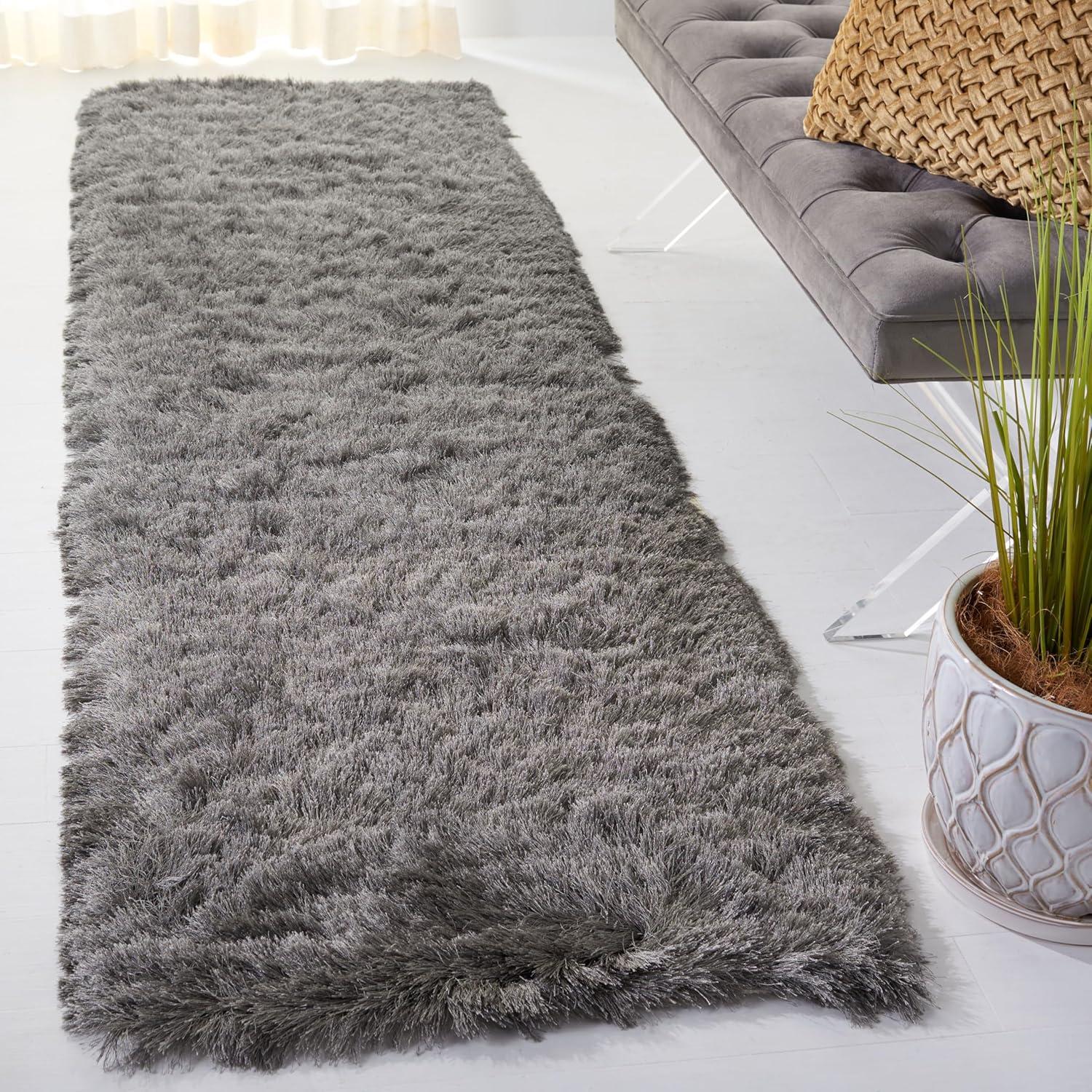 image:imageSAFAVIEH Area Rug 4x6 Paris Shag Collection Sage Handmade Soft Flowing Pile Ideal for Ideal for Hallway Foyer Entryway Bedroom SG5111003Titanium