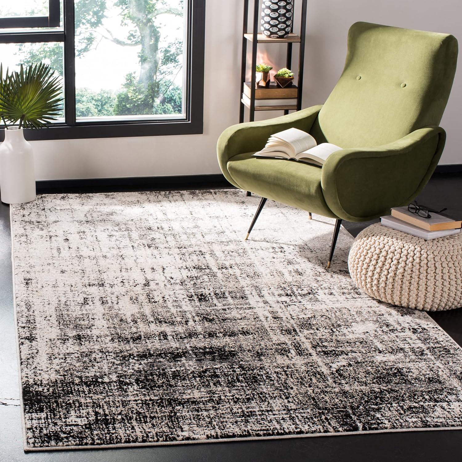 image:imageSAFAVIEH Area Rug 8x10 Adirondack Collection Large Red amp Gold Modern Abstract Design NonShedding amp Easy Cleaning Ideal for Living Room Bedroom Office Dining Space ADR207RSilverBlack