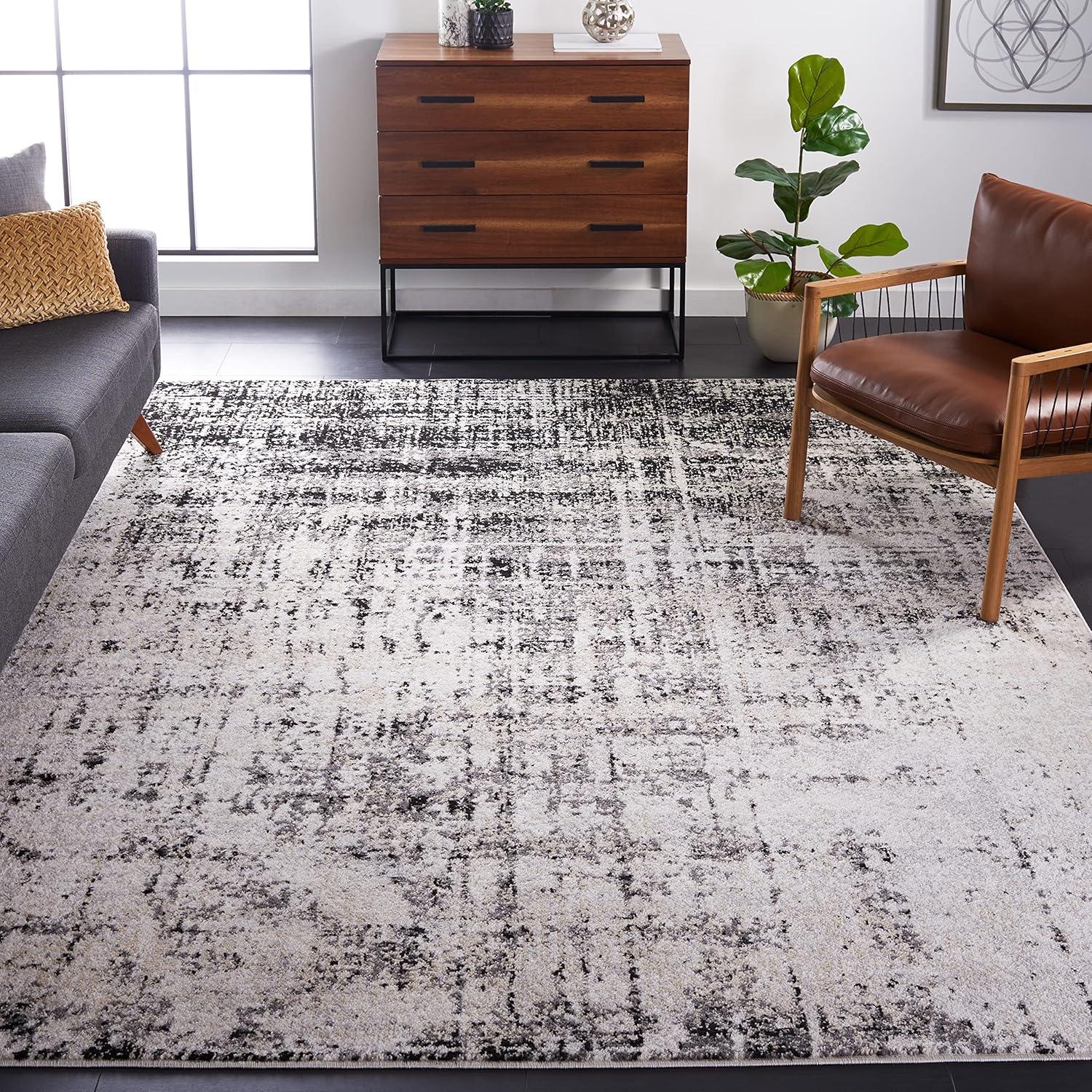 image:imageSAFAVIEH Area Rug 8x10 Adirondack Collection Large Red amp Gold Modern Abstract Design NonShedding amp Easy Cleaning Ideal for Living Room Bedroom Office Dining Space ADR207RSilverBlack