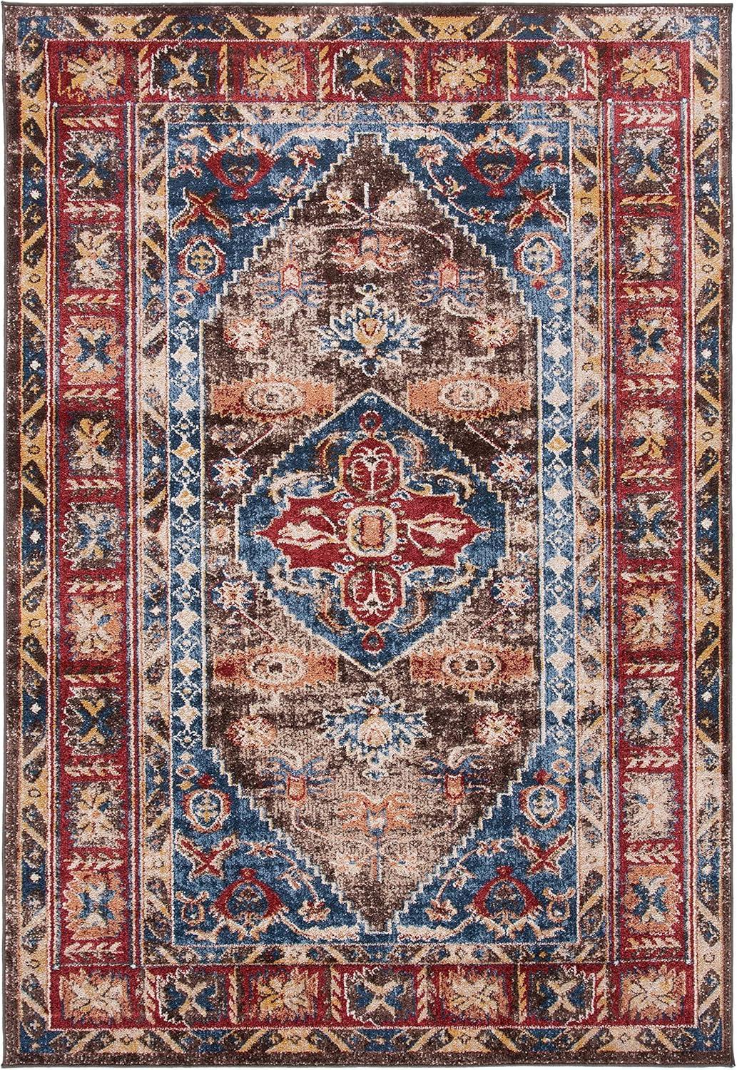 image:imageSAFAVIEH Area Rug 8x10 Bijar Collection Large Brown amp Royal Traditional Oriental Distressed Design NonShedding amp Easy Cleaning Ideal for Living Room Bedroom Office Dining Space BIJ621CBrownRoyal