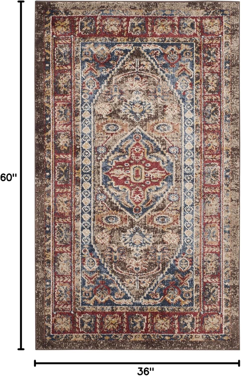 image:imageSAFAVIEH Area Rug 8x10 Bijar Collection Large Brown amp Royal Traditional Oriental Distressed Design NonShedding amp Easy Cleaning Ideal for Living Room Bedroom Office Dining Space BIJ621CBrownRoyal