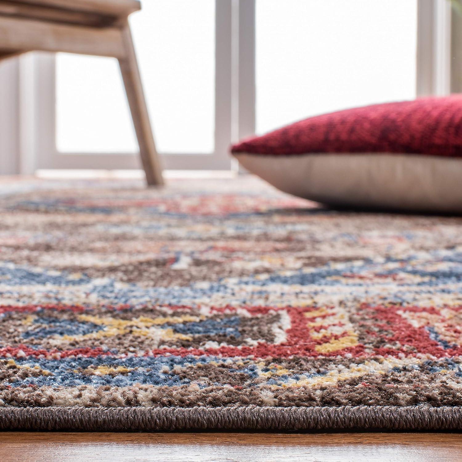 image:imageSAFAVIEH Area Rug 8x10 Bijar Collection Large Brown amp Royal Traditional Oriental Distressed Design NonShedding amp Easy Cleaning Ideal for Living Room Bedroom Office Dining Space BIJ621CBrownRoyal