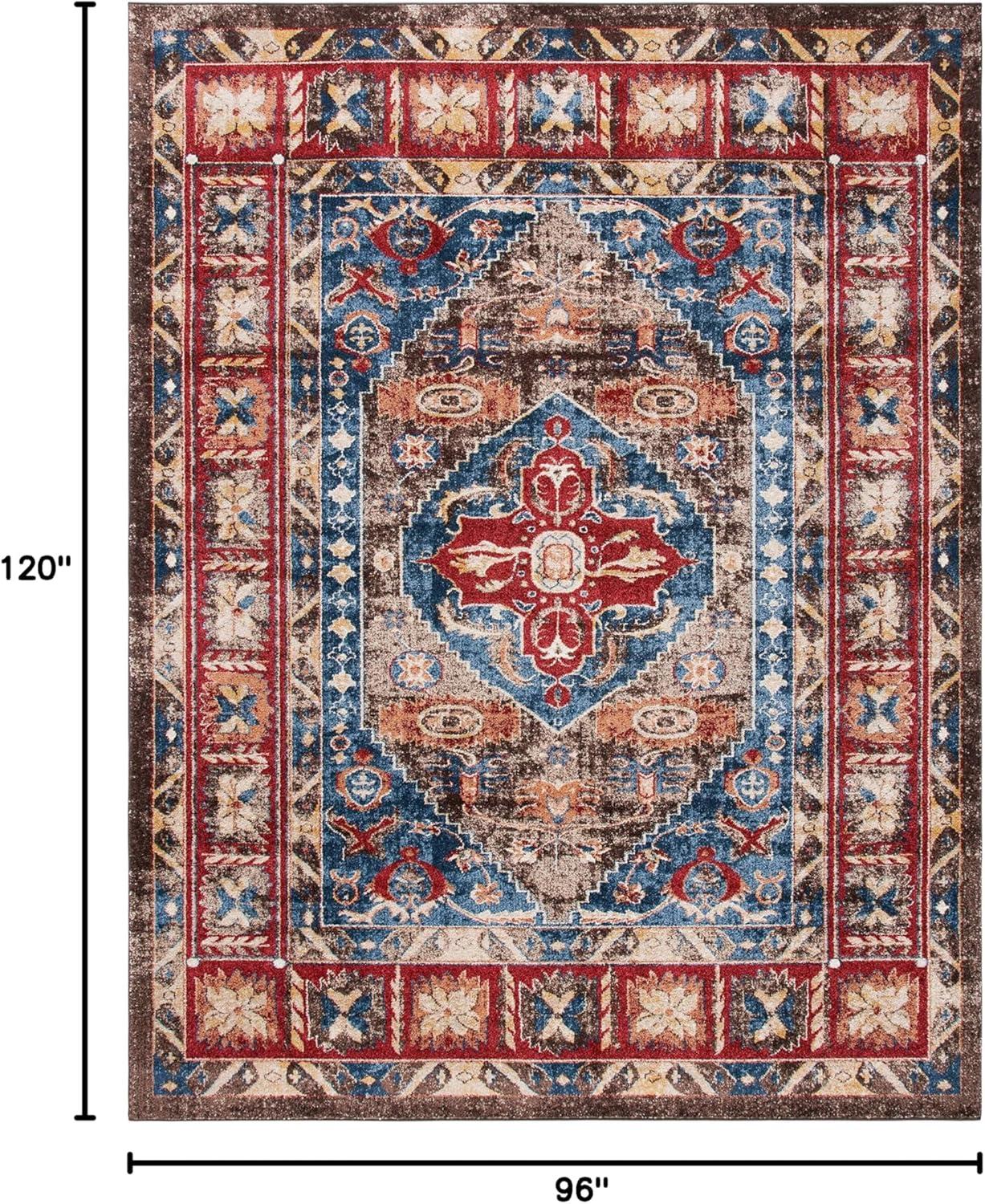 image:imageSAFAVIEH Area Rug 8x10 Bijar Collection Large Brown amp Royal Traditional Oriental Distressed Design NonShedding amp Easy Cleaning Ideal for Living Room Bedroom Office Dining Space BIJ621CBrownRoyal