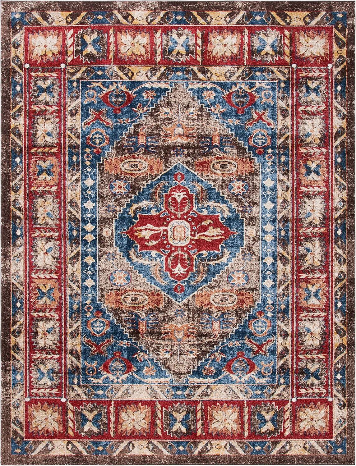 image:imageSAFAVIEH Area Rug 8x10 Bijar Collection Large Brown amp Royal Traditional Oriental Distressed Design NonShedding amp Easy Cleaning Ideal for Living Room Bedroom Office Dining Space BIJ621CBrownRoyal