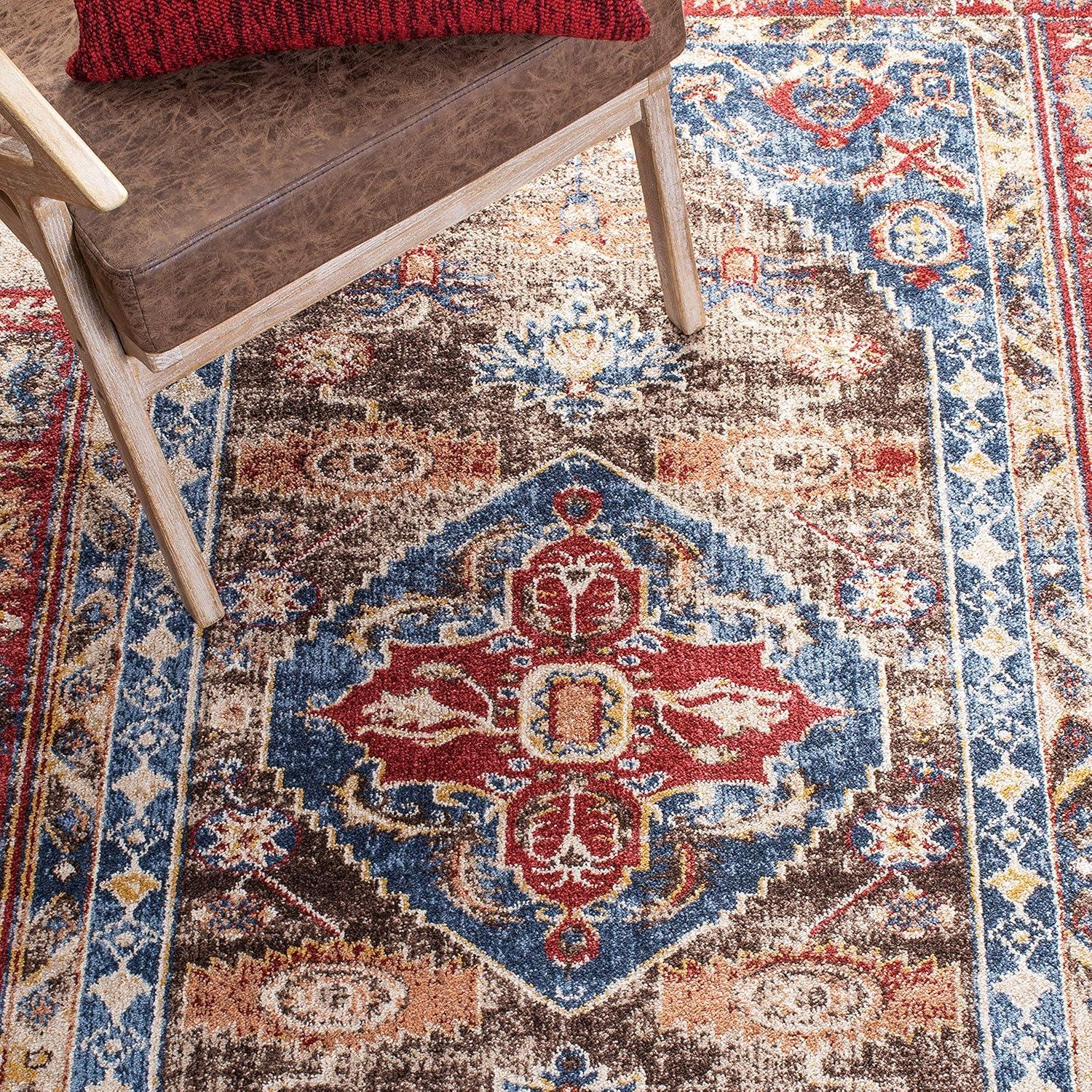 image:imageSAFAVIEH Area Rug 8x10 Bijar Collection Large Brown amp Royal Traditional Oriental Distressed Design NonShedding amp Easy Cleaning Ideal for Living Room Bedroom Office Dining Space BIJ621CBrownRoyal
