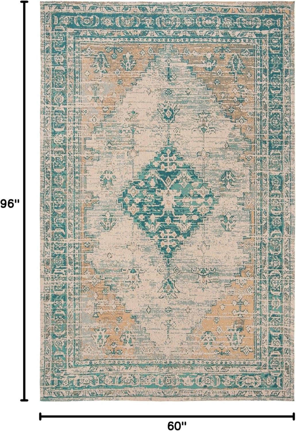 image:imageSAFAVIEH Area Rug 8x10 Classic Vintage Collection Large Blue Oriental Medallion Distressed Design NonShedding amp Easy Cleaning Ideal for Living Room Bedroom Office Dining Space CLV113MAqua