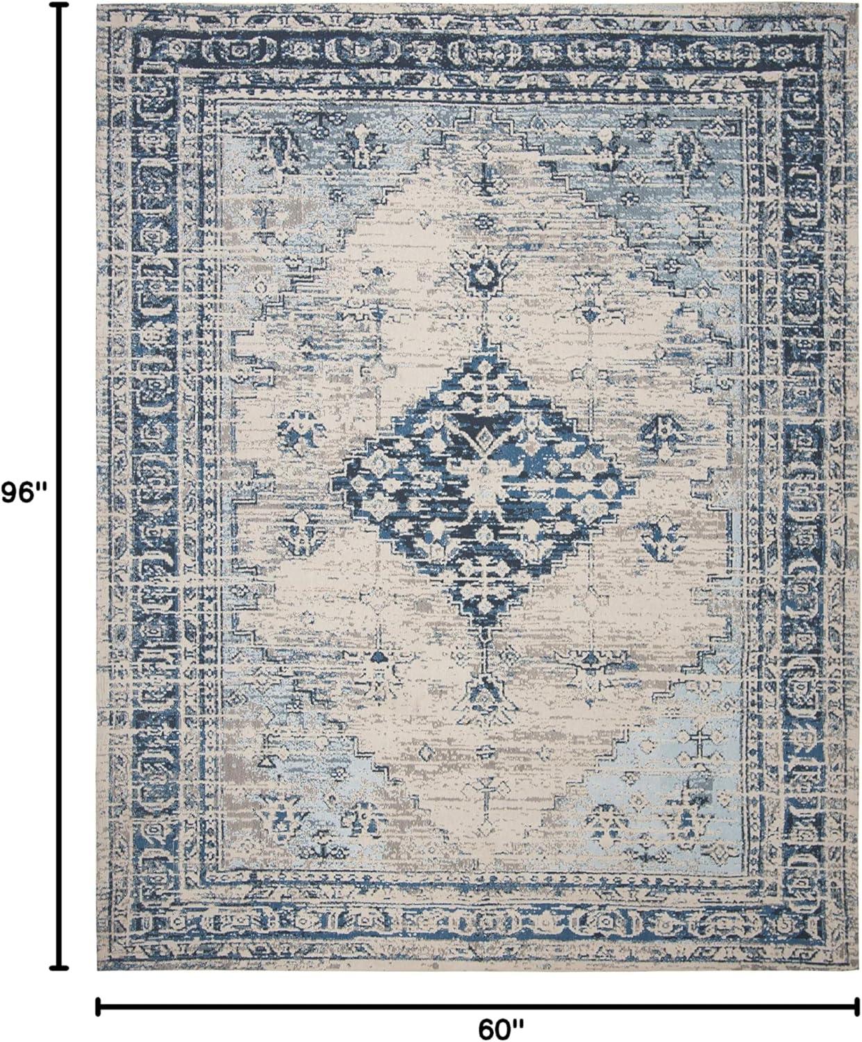 image:imageSAFAVIEH Area Rug 8x10 Classic Vintage Collection Large Blue Oriental Medallion Distressed Design NonShedding amp Easy Cleaning Ideal for Living Room Bedroom Office Dining Space CLV113MBlue